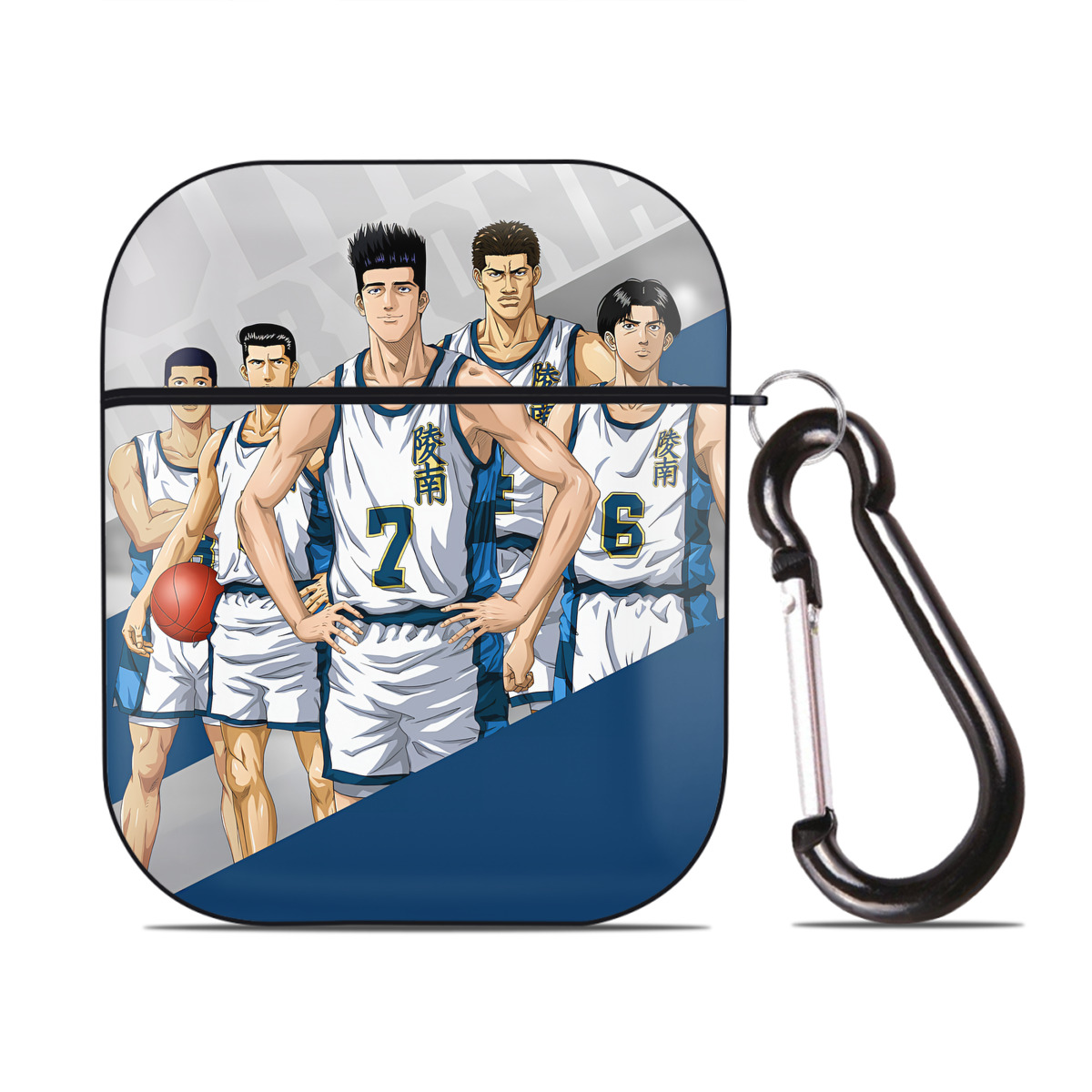 （画像用） SLAM DUNK／スラムダンク AirPods 第2世代保護ケース ハードシェル ブラック 耐衝撃・防指紋・カラビナ付き