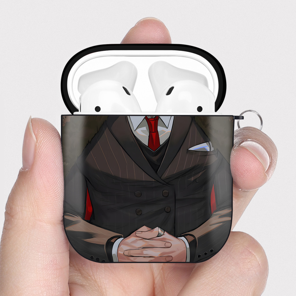 （画像用） SLAM DUNK／スラムダンク AirPods 第2世代保護ケース ハードシェル ブラック 耐衝撃・防指紋・カラビナ付き