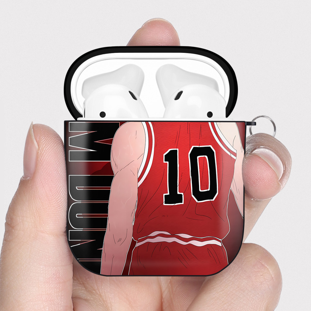 （画像用） SLAM DUNK／スラムダンク AirPods 第2世代保護ケース ハードシェル ブラック 耐衝撃・防指紋・カラビナ付き