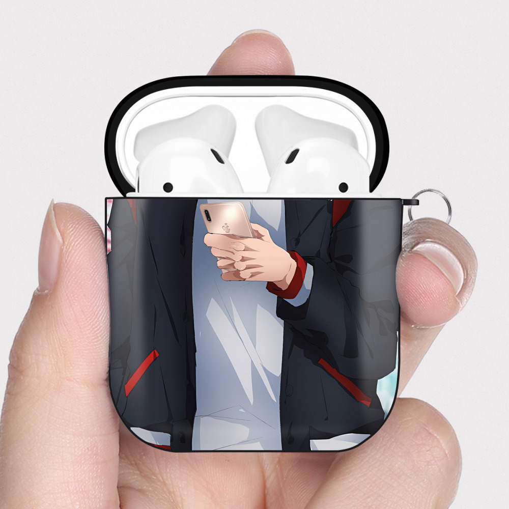 （画像用） SLAM DUNK／スラムダンク AirPods 第2世代保護ケース ハードシェル ブラック 耐衝撃・防指紋・カラビナ付き