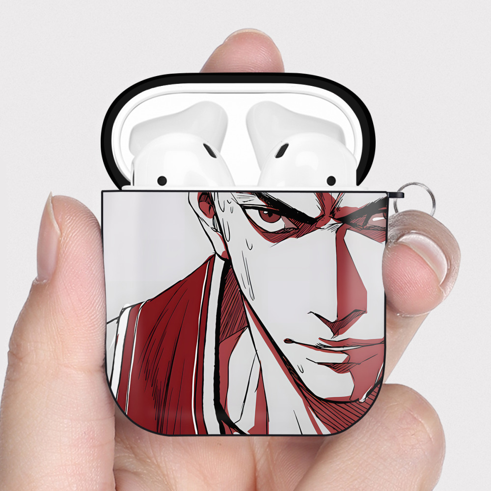 （画像用） SLAM DUNK／スラムダンク AirPods 第2世代保護ケース ハードシェル ブラック 耐衝撃・防指紋・カラビナ付き