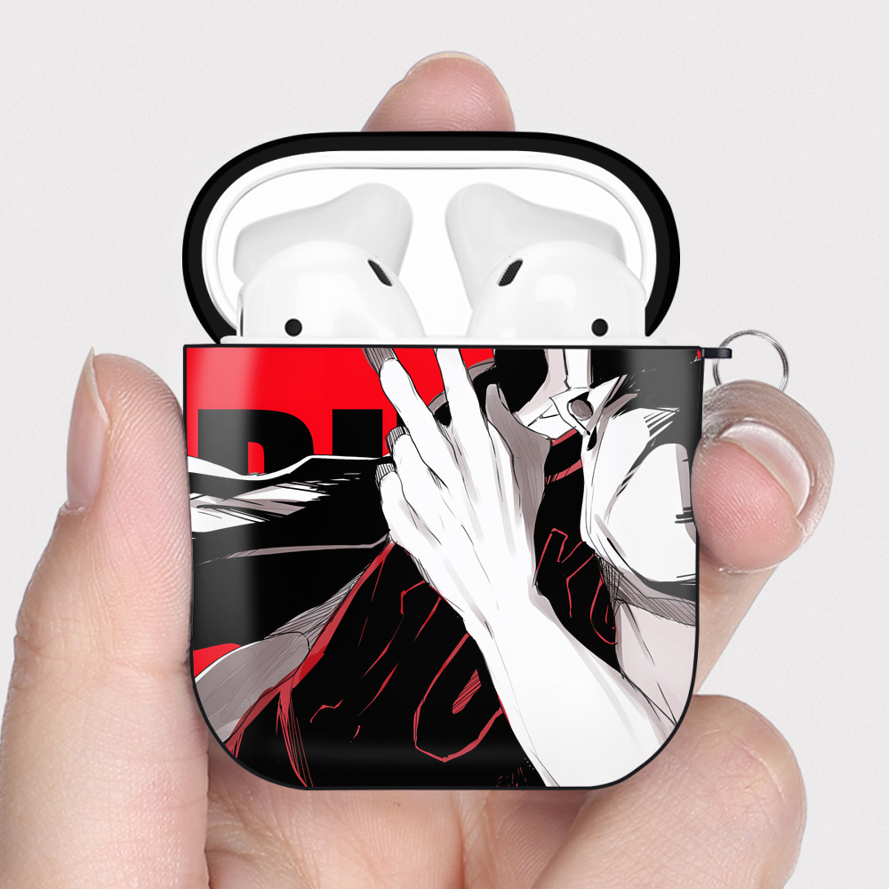 （画像用） SLAM DUNK／スラムダンク AirPods 第2世代保護ケース ハードシェル ブラック 耐衝撃・防指紋・カラビナ付き