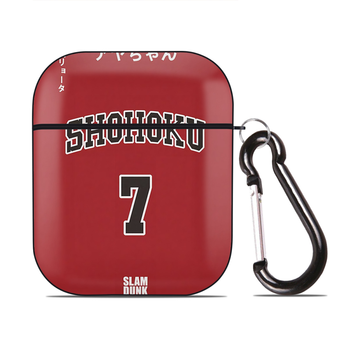 （画像用） SLAM DUNK／スラムダンク AirPods 第2世代保護ケース ハードシェル ブラック 耐衝撃・防指紋・カラビナ付き