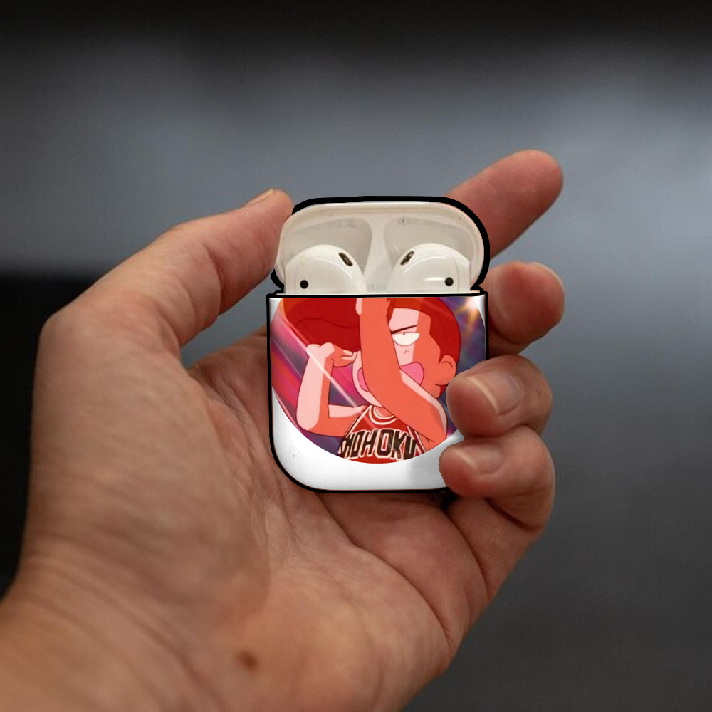 SLAM DUNK／スラムダンク AirPods 第2世代保護ケース ハードシェル ブラック 耐衝撃・防指紋・カラビナ付き