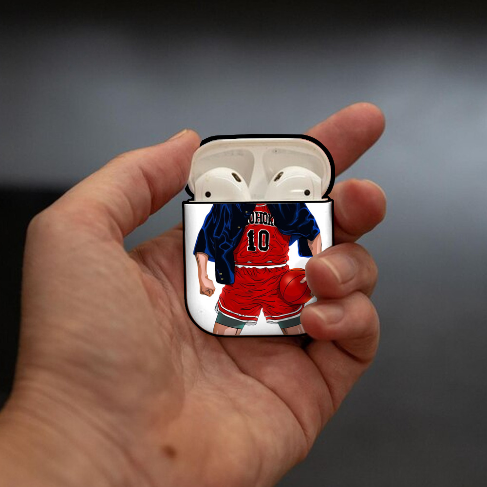 SLAM DUNK／スラムダンク AirPods 第2世代保護ケース ハードシェル ブラック 耐衝撃・防指紋・カラビナ付き