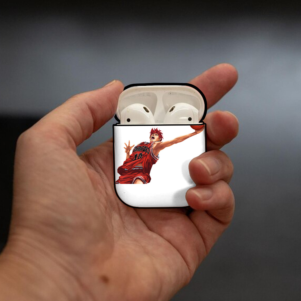 SLAM DUNK／スラムダンク AirPods 第2世代保護ケース ハードシェル ブラック 耐衝撃・防指紋・カラビナ付き