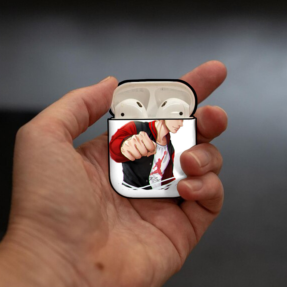 SLAM DUNK／スラムダンク AirPods 第2世代保護ケース ハードシェル ブラック 耐衝撃・防指紋・カラビナ付き