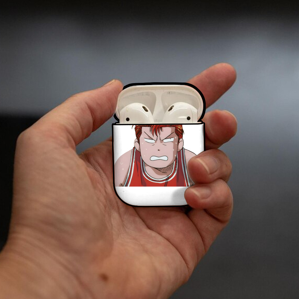 SLAM DUNK／スラムダンク AirPods 第2世代保護ケース ハードシェル ブラック 耐衝撃・防指紋・カラビナ付き