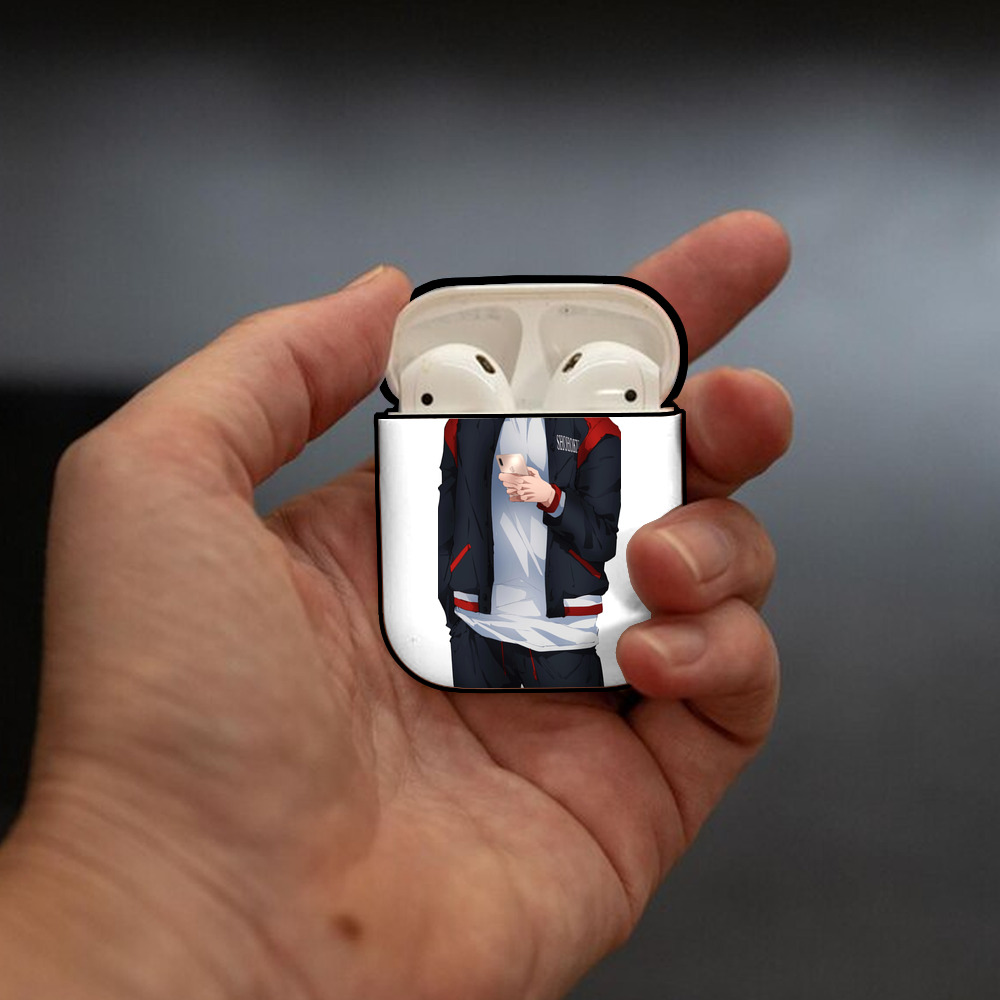 SLAM DUNK／スラムダンク AirPods 第2世代保護ケース ハードシェル ブラック 耐衝撃・防指紋・カラビナ付き