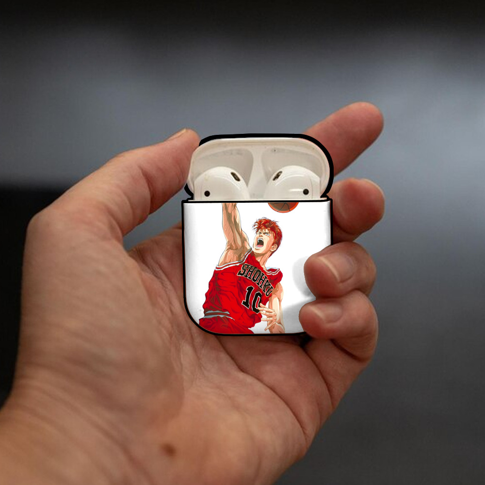 SLAM DUNK／スラムダンク AirPods 第2世代保護ケース ハードシェル ブラック 耐衝撃・防指紋・カラビナ付き