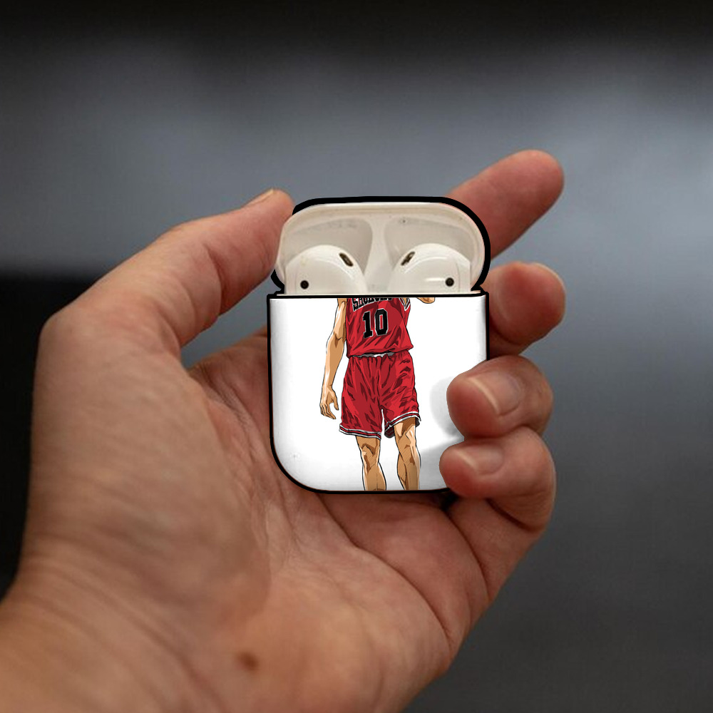 SLAM DUNK／スラムダンク AirPods 第2世代保護ケース ハードシェル ブラック 耐衝撃・防指紋・カラビナ付き