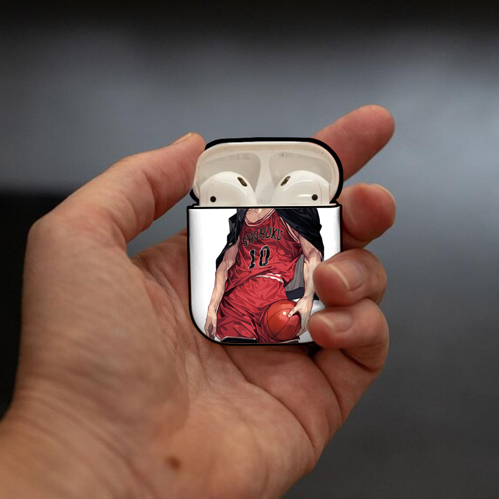 SLAM DUNK／スラムダンク AirPods 第2世代保護ケース ハードシェル ブラック 耐衝撃・防指紋・カラビナ付き