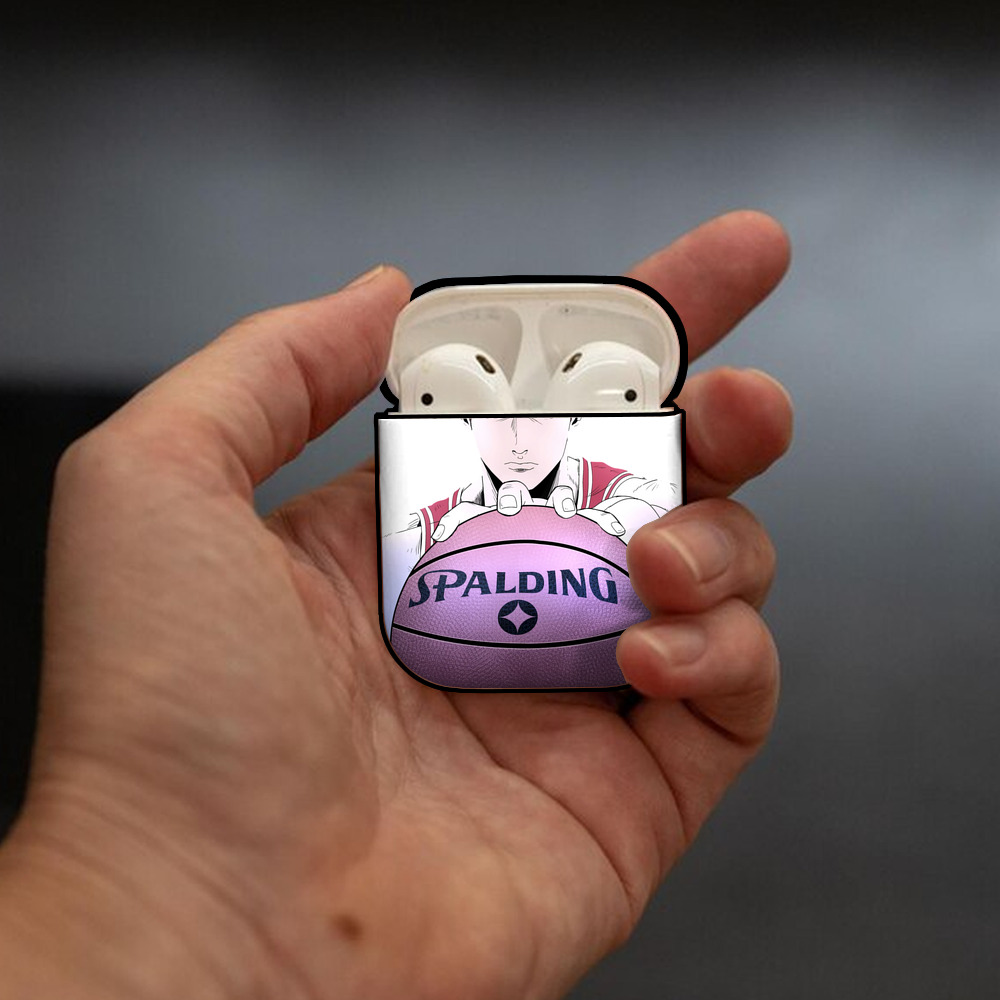 SLAM DUNK／スラムダンク AirPods 第2世代保護ケース ハードシェル ブラック 耐衝撃・防指紋・カラビナ付き