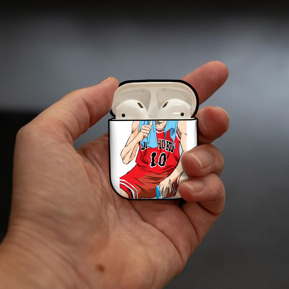 SLAM DUNK／スラムダンク AirPods 第2世代保護ケース ハードシェル ブラック 耐衝撃・防指紋・カラビナ付き