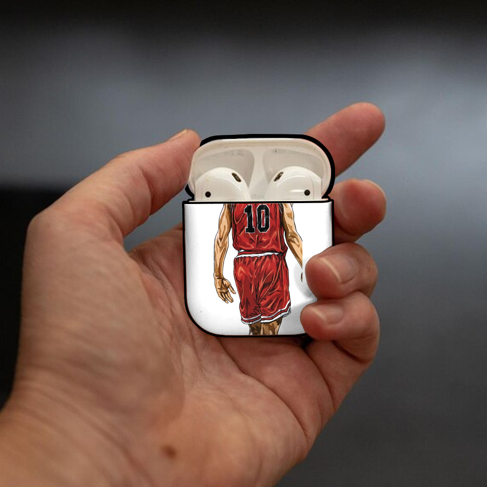 SLAM DUNK／スラムダンク AirPods 第2世代保護ケース ハードシェル ブラック 耐衝撃・防指紋・カラビナ付き