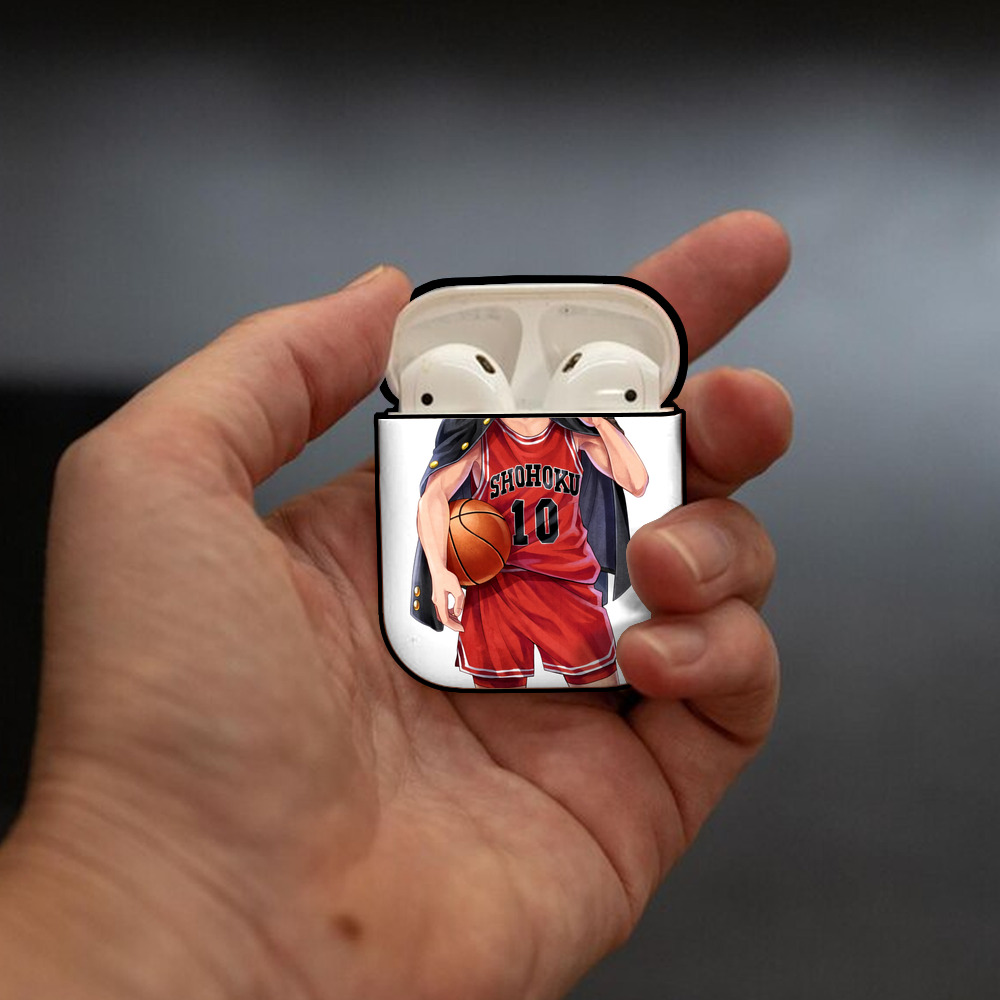 SLAM DUNK／スラムダンク AirPods 第2世代保護ケース ハードシェル ブラック 耐衝撃・防指紋・カラビナ付き