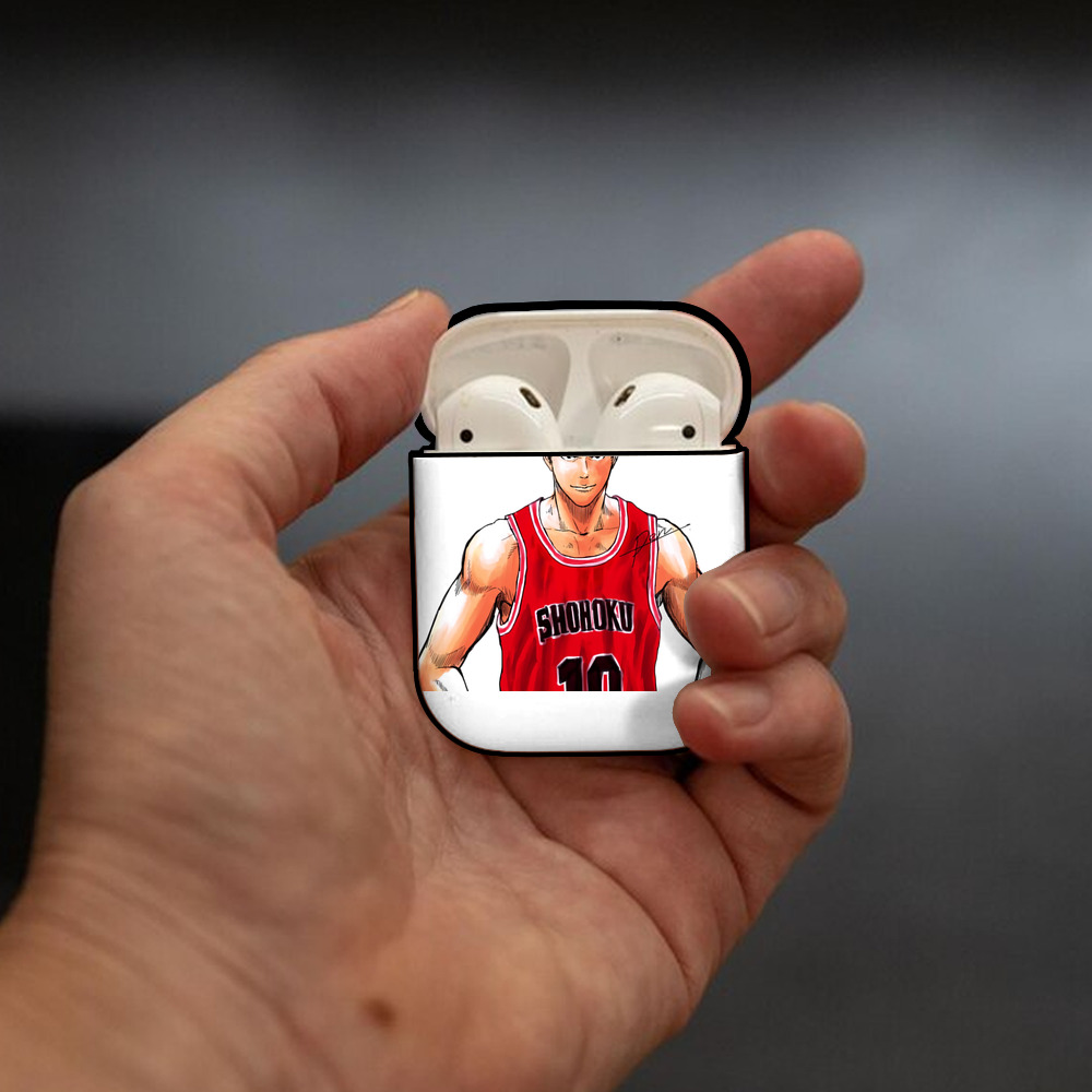 SLAM DUNK／スラムダンク AirPods 第2世代保護ケース ハードシェル ブラック 耐衝撃・防指紋・カラビナ付き