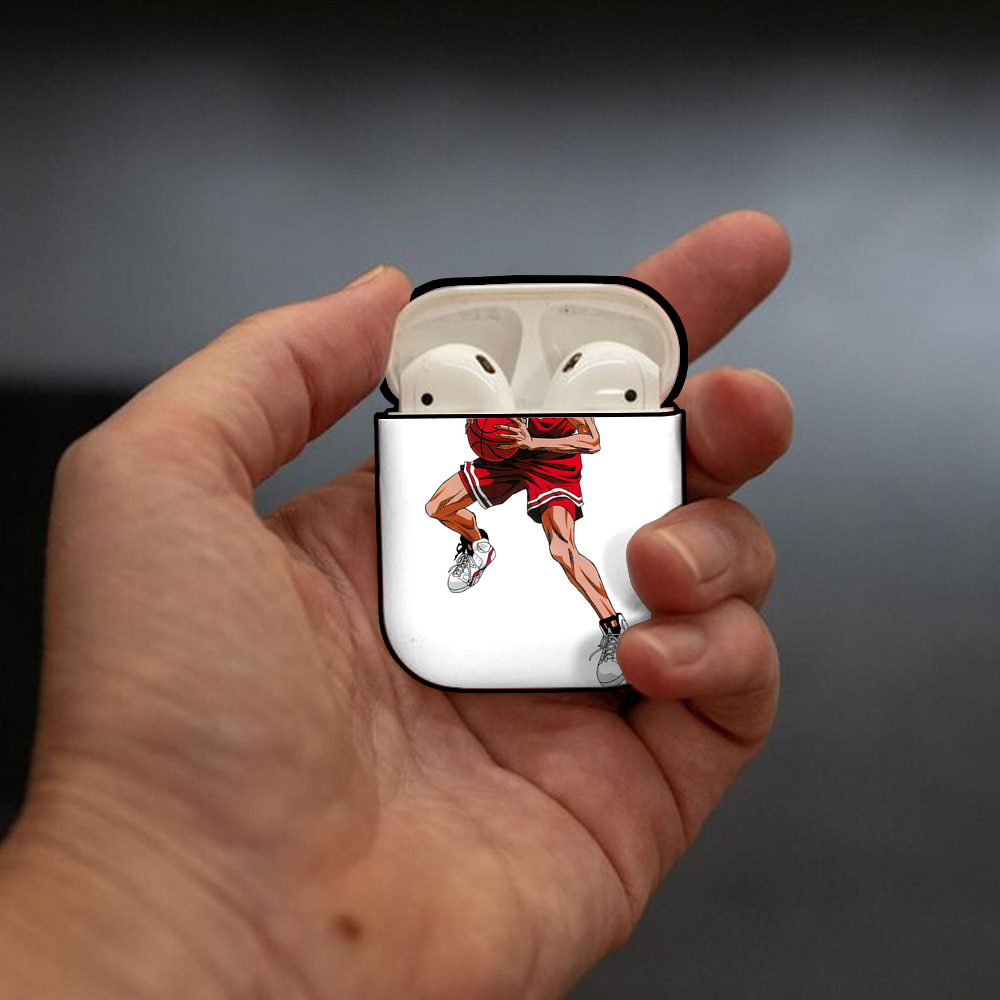 SLAM DUNK／スラムダンク AirPods 第2世代保護ケース ハードシェル ブラック 耐衝撃・防指紋・カラビナ付き