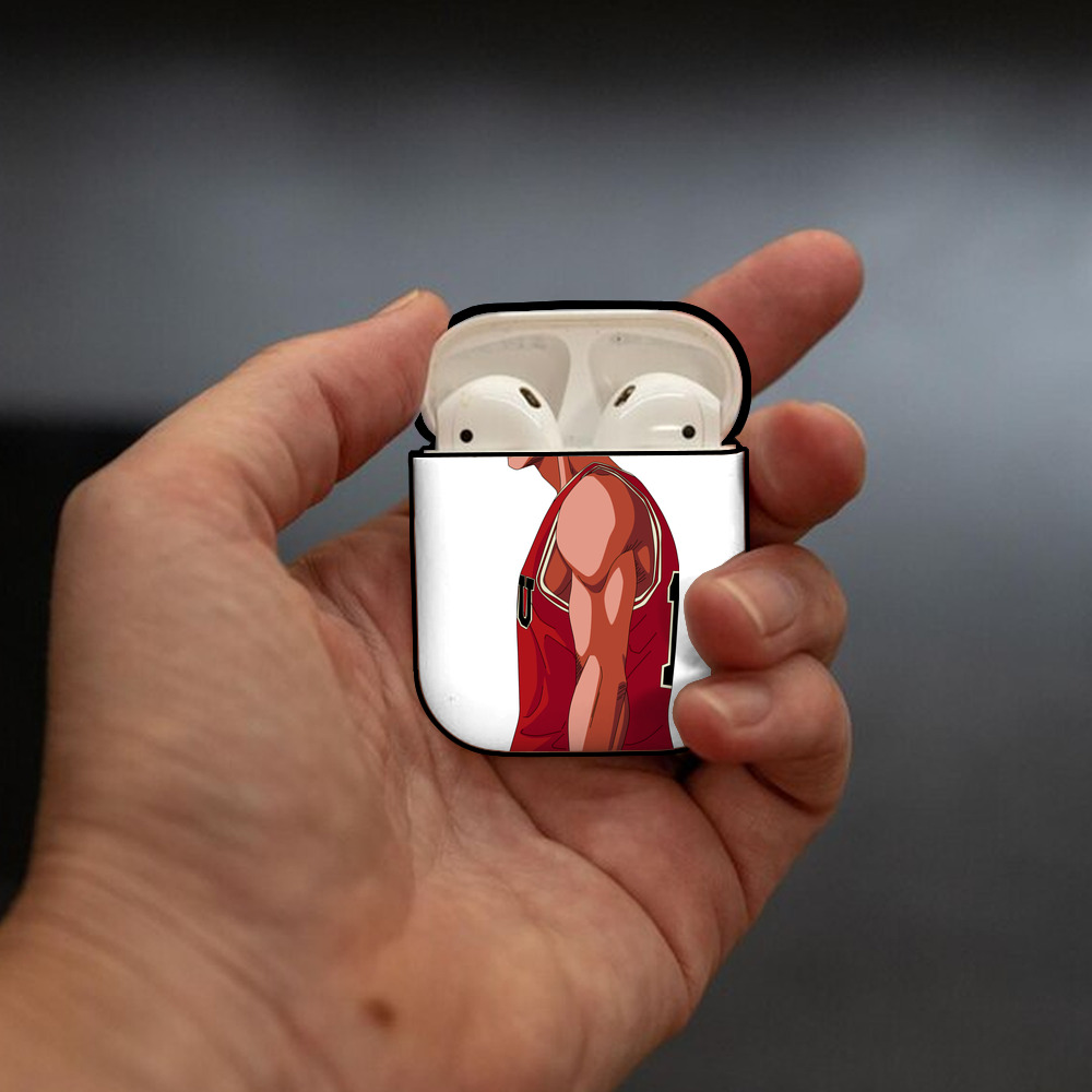 SLAM DUNK／スラムダンク AirPods 第2世代保護ケース ハードシェル ブラック 耐衝撃・防指紋・カラビナ付き