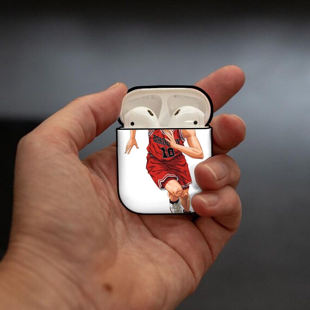 SLAM DUNK／スラムダンク AirPods 第2世代保護ケース ハードシェル ブラック 耐衝撃・防指紋・カラビナ付き