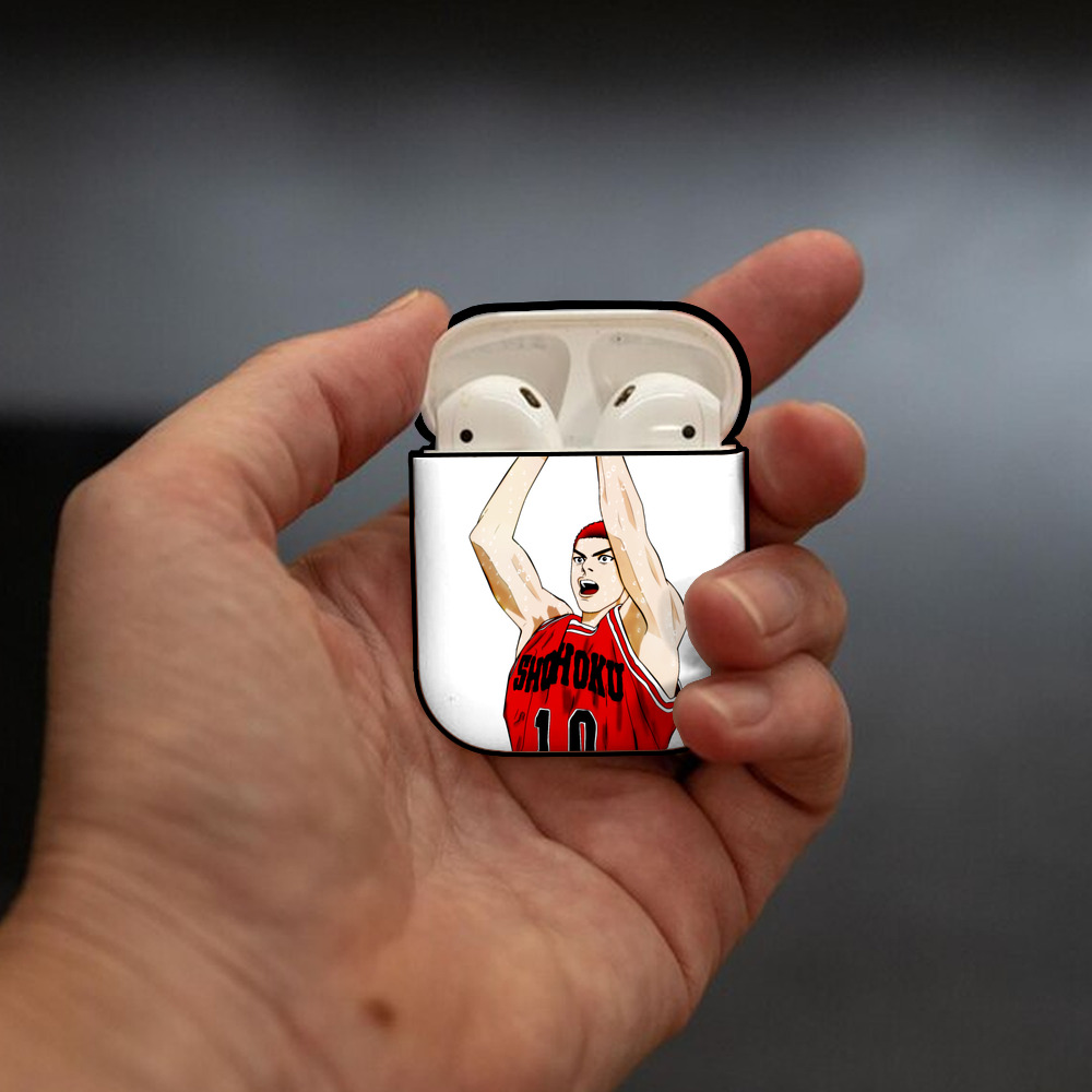 SLAM DUNK／スラムダンク AirPods 第2世代保護ケース ハードシェル ブラック 耐衝撃・防指紋・カラビナ付き