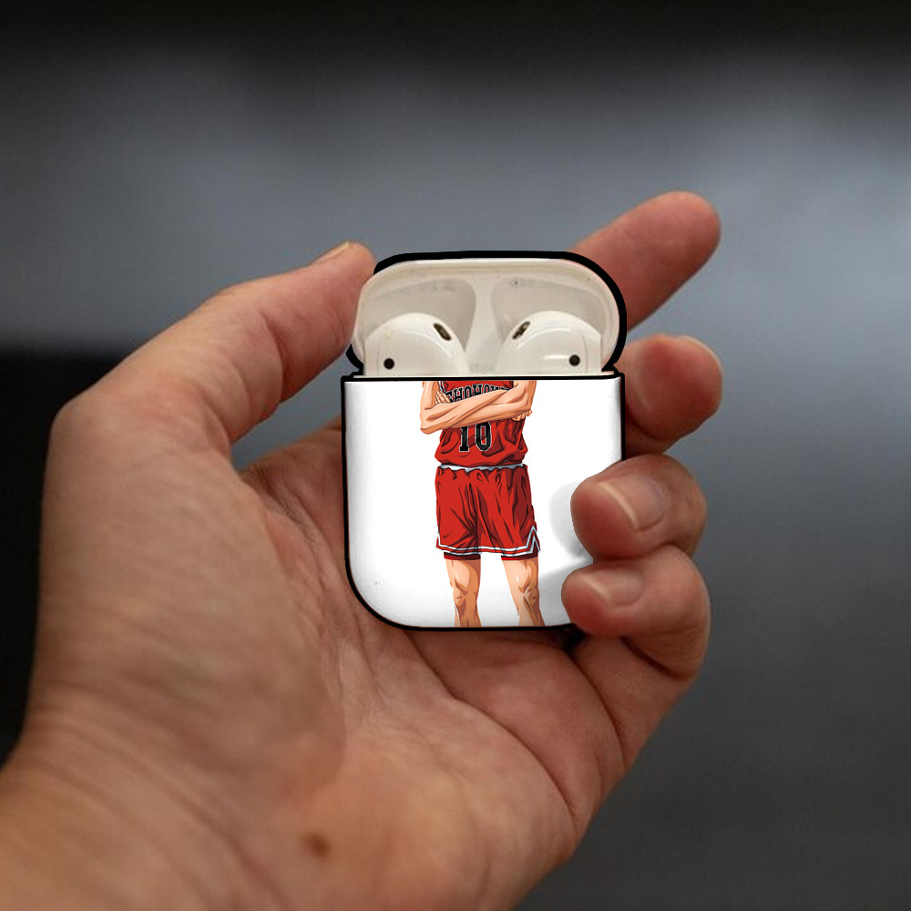 SLAM DUNK／スラムダンク AirPods 第2世代保護ケース ハードシェル ブラック 耐衝撃・防指紋・カラビナ付き
