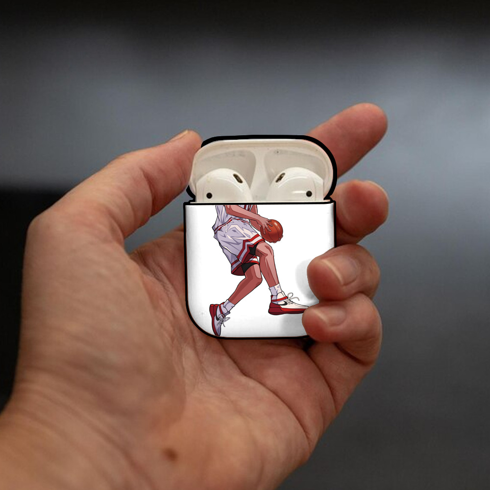 SLAM DUNK／スラムダンク AirPods 第2世代保護ケース ハードシェル ブラック 耐衝撃・防指紋・カラビナ付き