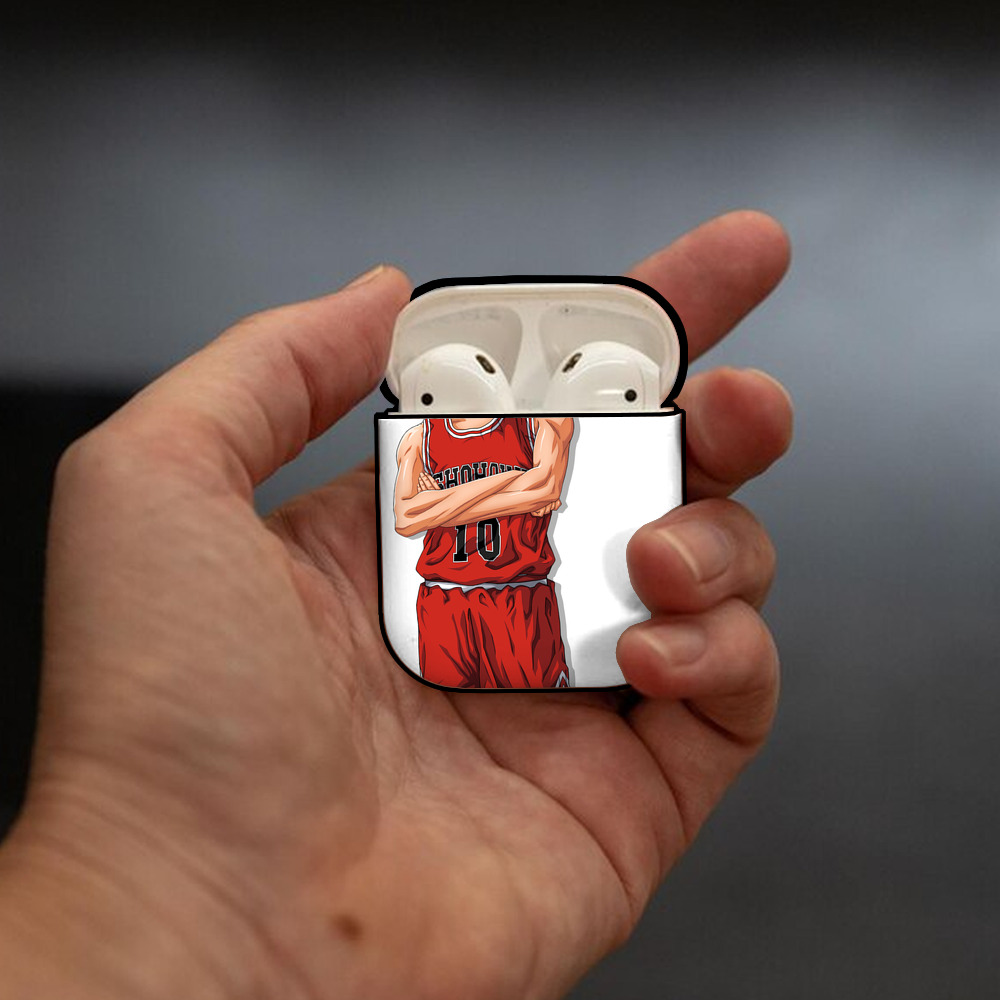 SLAM DUNK／スラムダンク AirPods 第2世代保護ケース ハードシェル ブラック 耐衝撃・防指紋・カラビナ付き