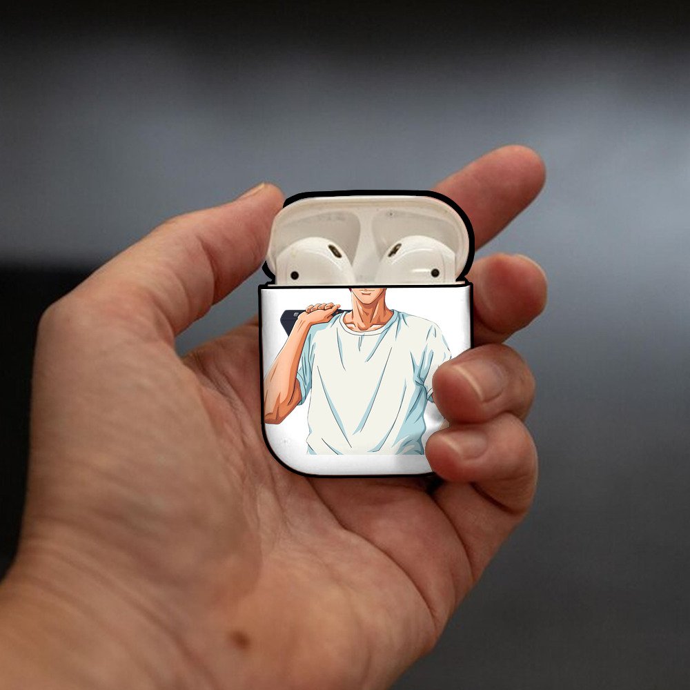 SLAM DUNK／スラムダンク AirPods 第2世代保護ケース ハードシェル ブラック 耐衝撃・防指紋・カラビナ付き