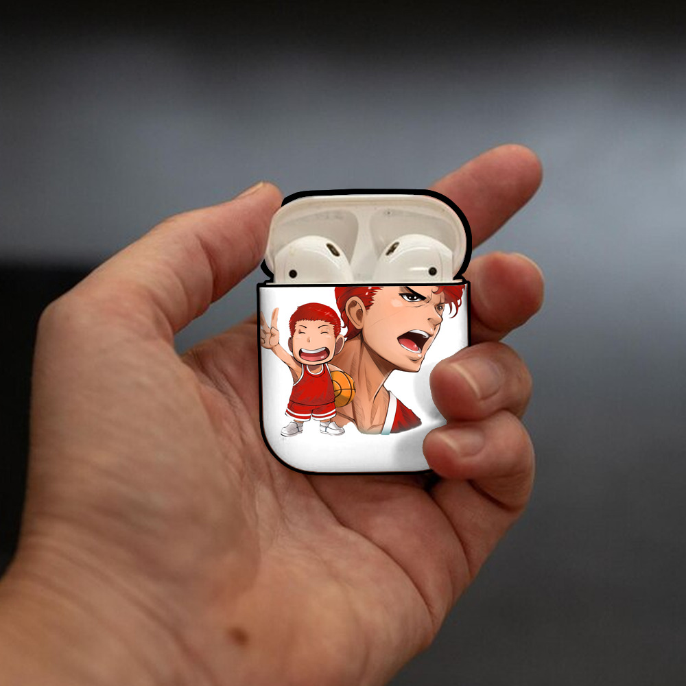 SLAM DUNK／スラムダンク AirPods 第2世代保護ケース ハードシェル ブラック 耐衝撃・防指紋・カラビナ付き