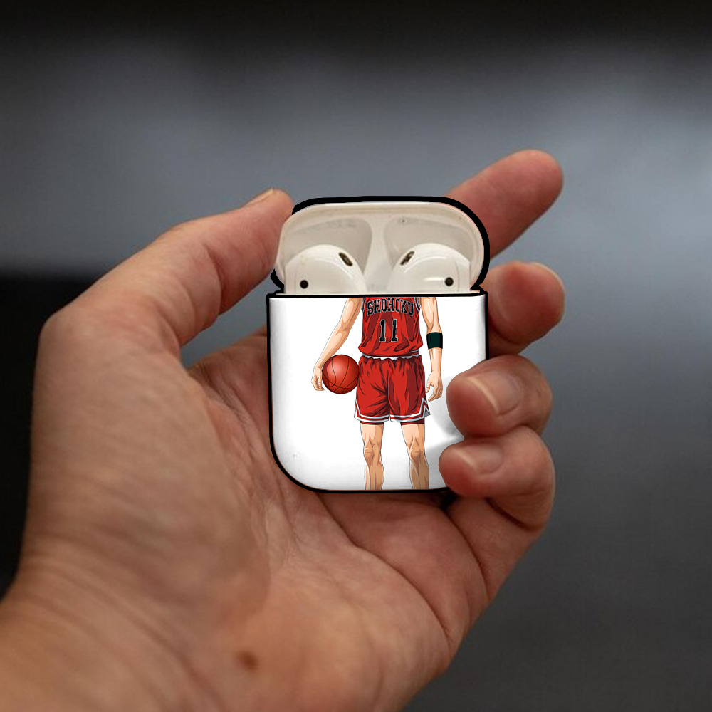 SLAM DUNK／スラムダンク AirPods 第2世代保護ケース ハードシェル ブラック 耐衝撃・防指紋・カラビナ付き