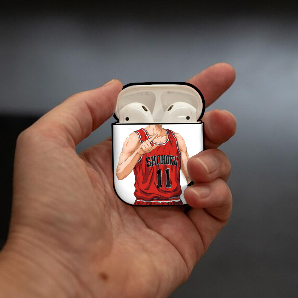 SLAM DUNK／スラムダンク AirPods 第2世代保護ケース ハードシェル ブラック 耐衝撃・防指紋・カラビナ付き