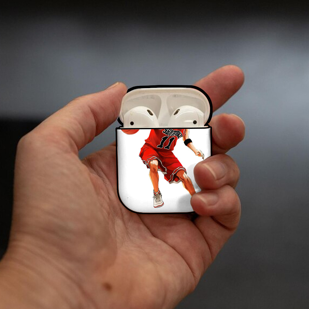 SLAM DUNK／スラムダンク AirPods 第2世代保護ケース ハードシェル ブラック 耐衝撃・防指紋・カラビナ付き
