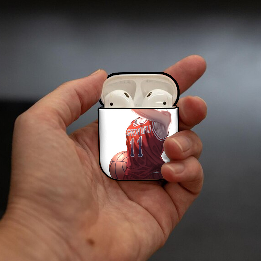 SLAM DUNK／スラムダンク AirPods 第2世代保護ケース ハードシェル ブラック 耐衝撃・防指紋・カラビナ付き