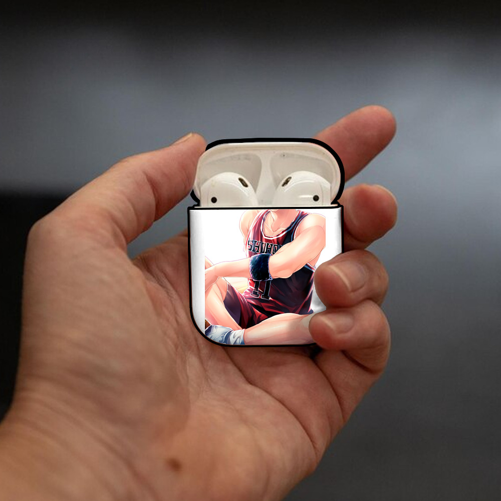 SLAM DUNK／スラムダンク AirPods 第2世代保護ケース ハードシェル ブラック 耐衝撃・防指紋・カラビナ付き