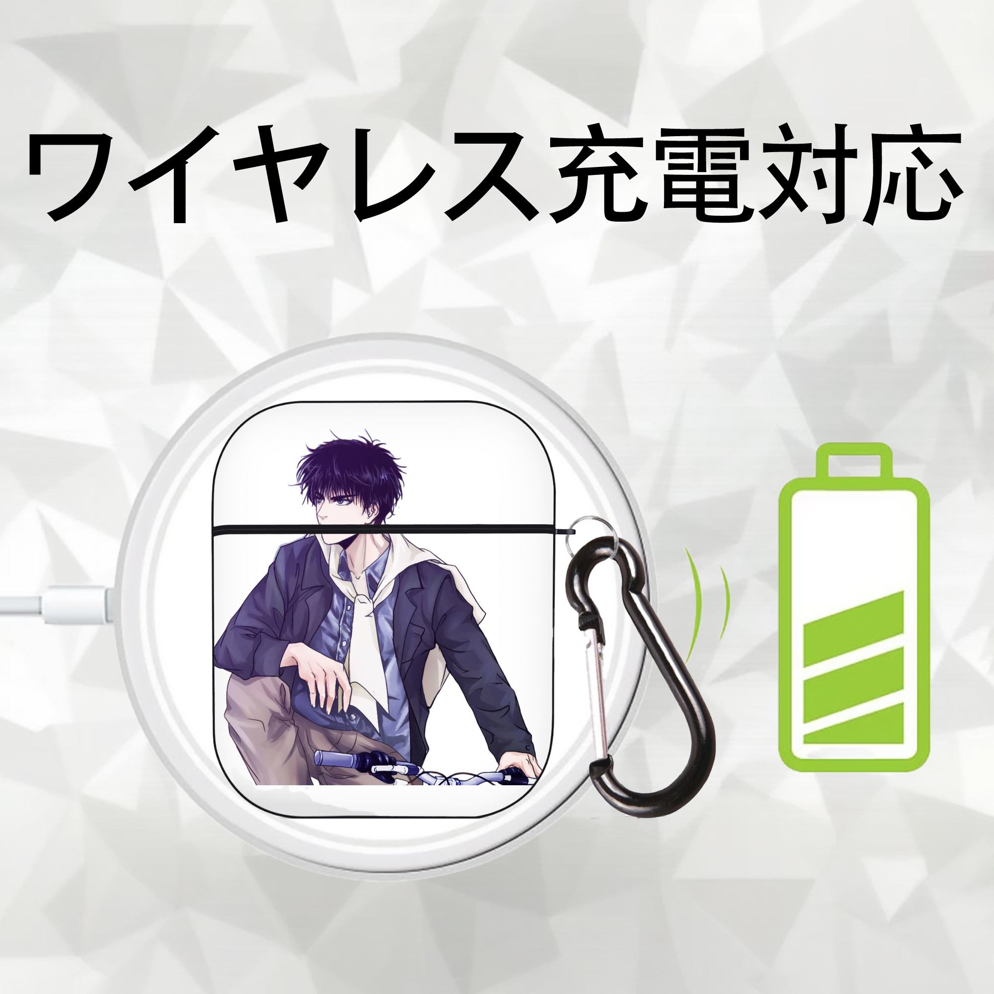 SLAM DUNK／スラムダンク AirPods 第2世代保護ケース ハードシェル ブラック 耐衝撃・防指紋・カラビナ付き