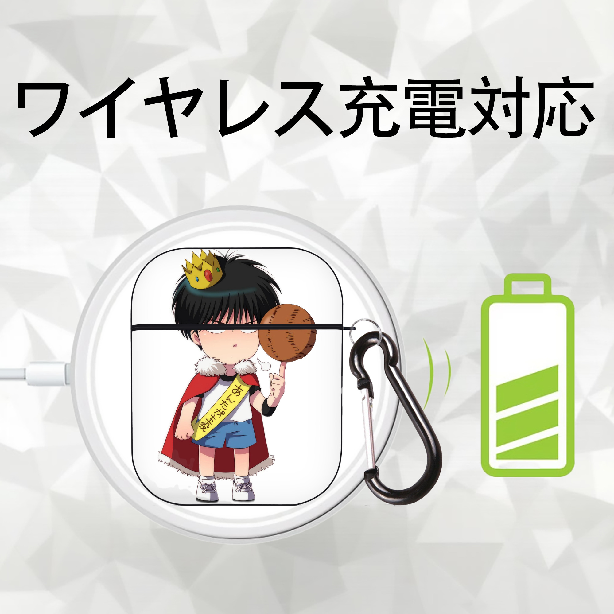 SLAM DUNK／スラムダンク AirPods 第2世代保護ケース ハードシェル ブラック 耐衝撃・防指紋・カラビナ付き