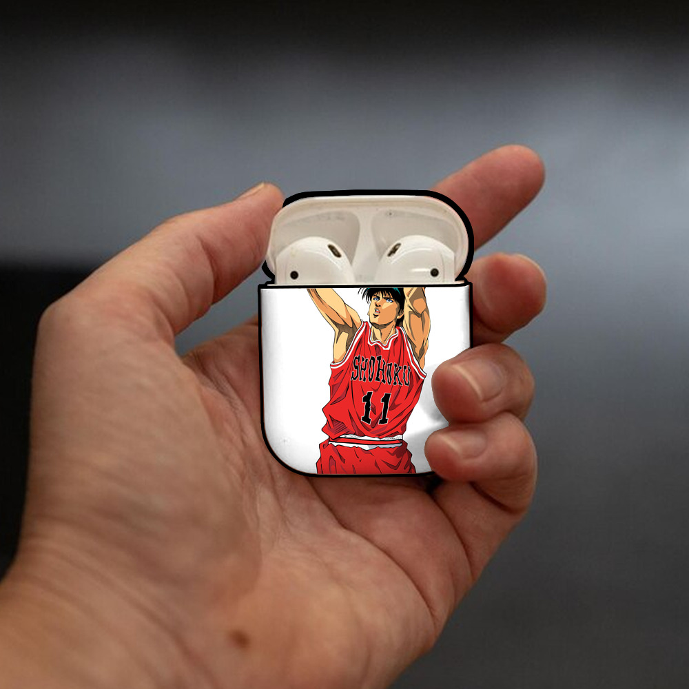 SLAM DUNK／スラムダンク AirPods 第2世代保護ケース ハードシェル ブラック 耐衝撃・防指紋・カラビナ付き