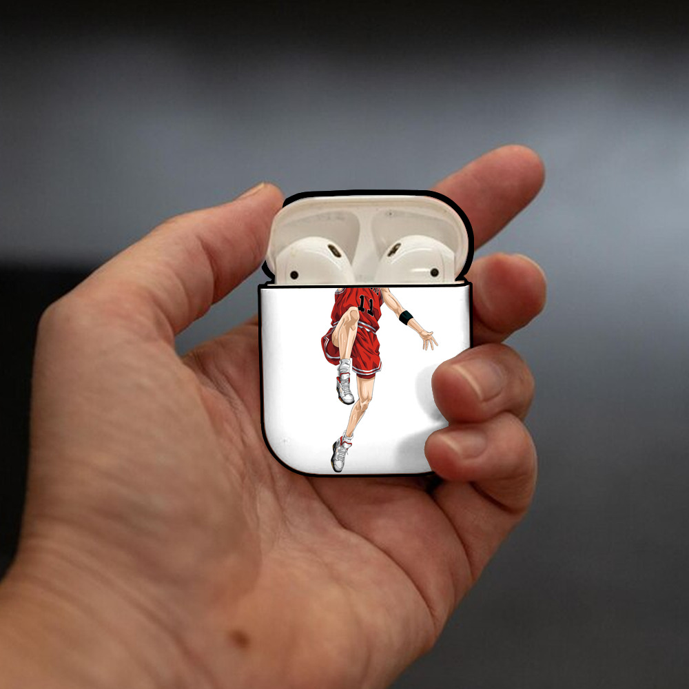 SLAM DUNK／スラムダンク AirPods 第2世代保護ケース ハードシェル ブラック 耐衝撃・防指紋・カラビナ付き