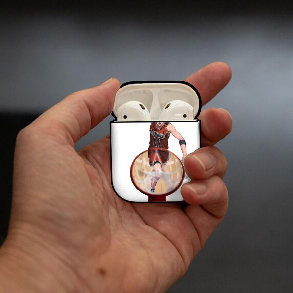 SLAM DUNK／スラムダンク AirPods 第2世代保護ケース ハードシェル ブラック 耐衝撃・防指紋・カラビナ付き