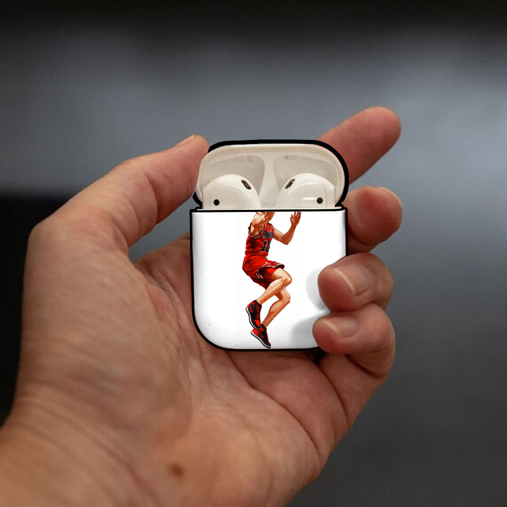SLAM DUNK／スラムダンク AirPods 第2世代保護ケース ハードシェル ブラック 耐衝撃・防指紋・カラビナ付き