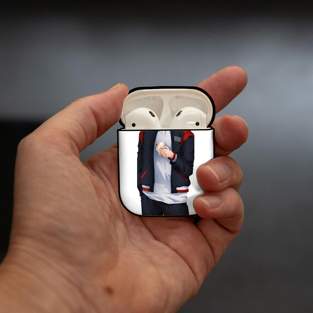 SLAM DUNK／スラムダンク AirPods 第2世代保護ケース ハードシェル ブラック 耐衝撃・防指紋・カラビナ付き