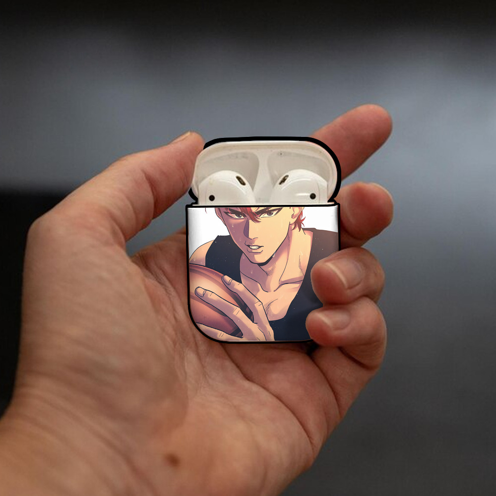 SLAM DUNK／スラムダンク AirPods 第2世代保護ケース ハードシェル ブラック 耐衝撃・防指紋・カラビナ付き