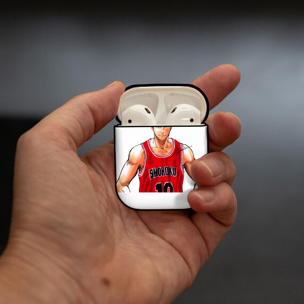 SLAM DUNK／スラムダンク AirPods 第2世代保護ケース ハードシェル ブラック 耐衝撃・防指紋・カラビナ付き