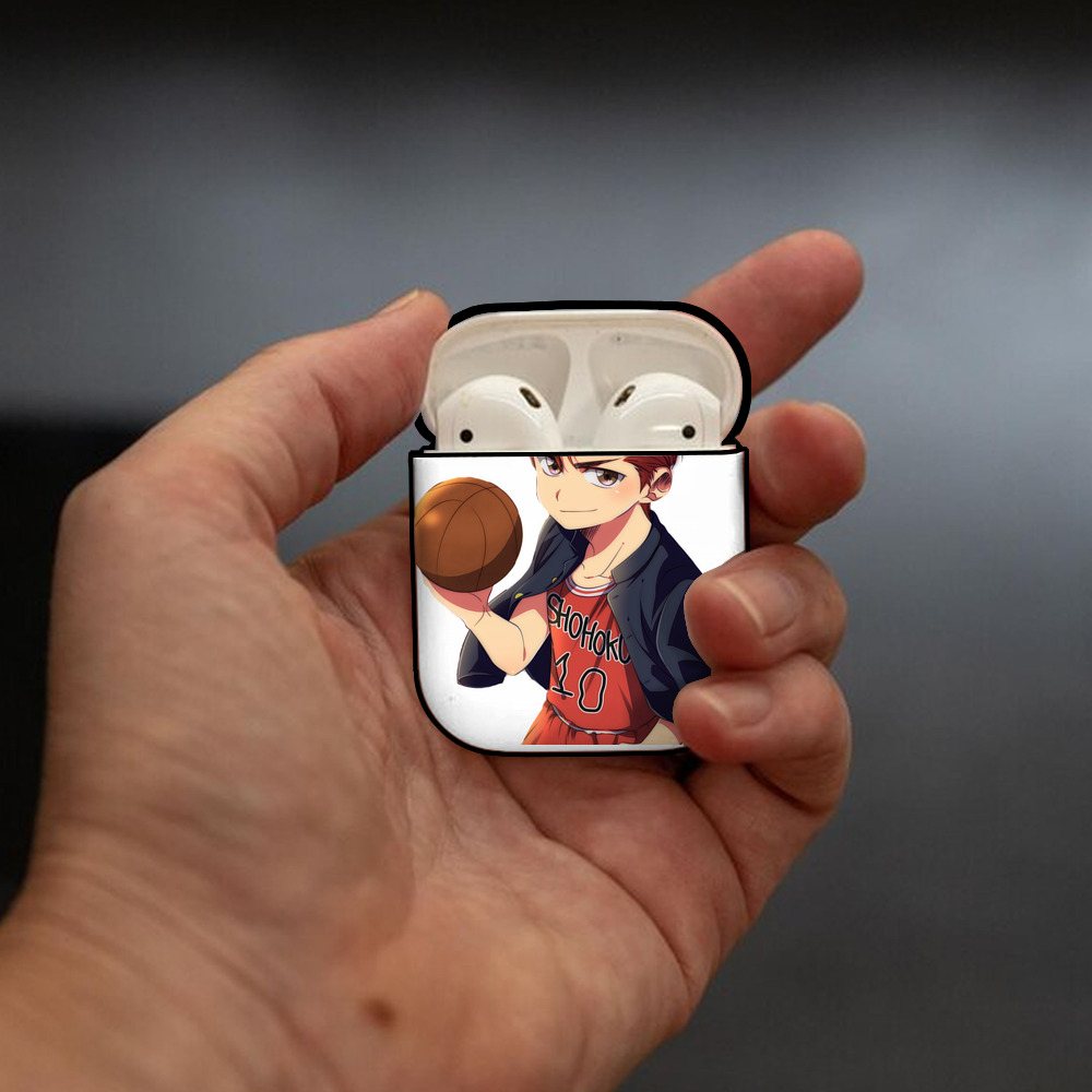SLAM DUNK／スラムダンク AirPods 第2世代保護ケース ハードシェル ブラック 耐衝撃・防指紋・カラビナ付き