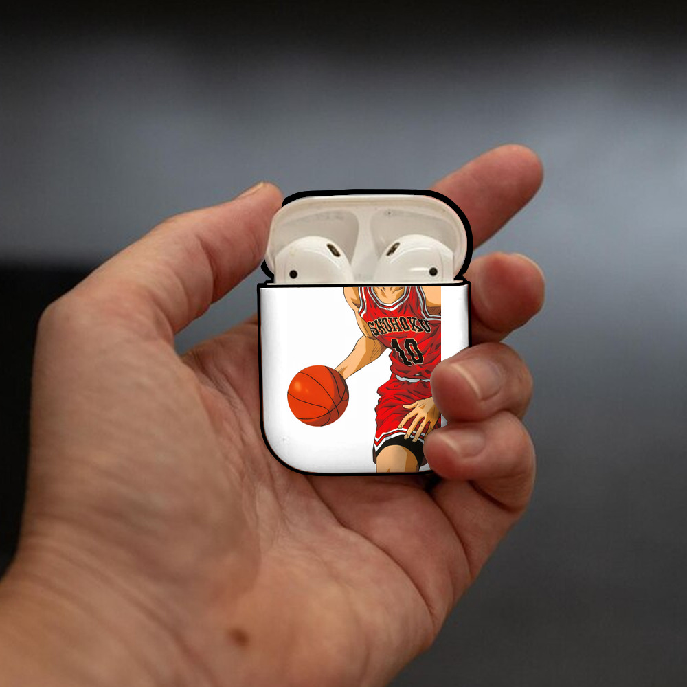 SLAM DUNK／スラムダンク AirPods 第2世代保護ケース ハードシェル ブラック 耐衝撃・防指紋・カラビナ付き