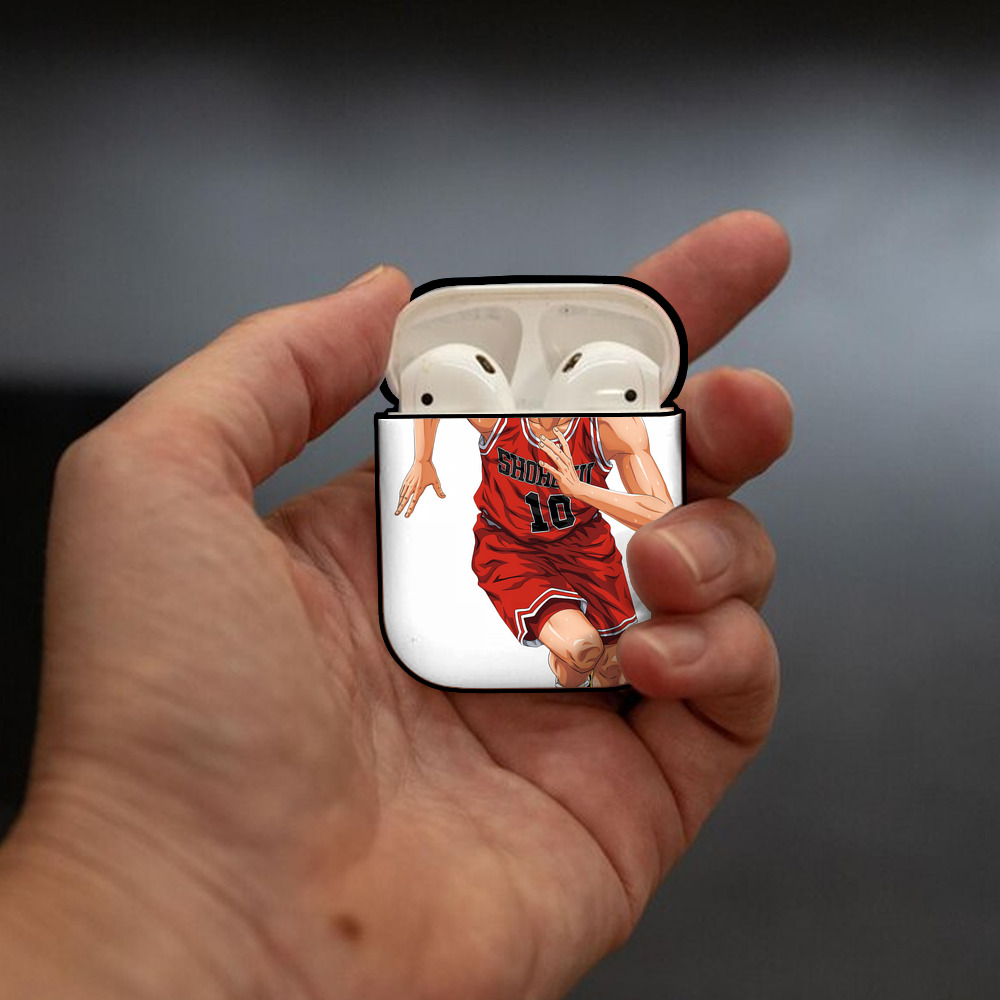 SLAM DUNK／スラムダンク AirPods 第2世代保護ケース ハードシェル ブラック 耐衝撃・防指紋・カラビナ付き