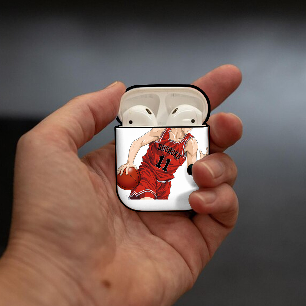 SLAM DUNK／スラムダンク AirPods 第2世代保護ケース ハードシェル ブラック 耐衝撃・防指紋・カラビナ付き