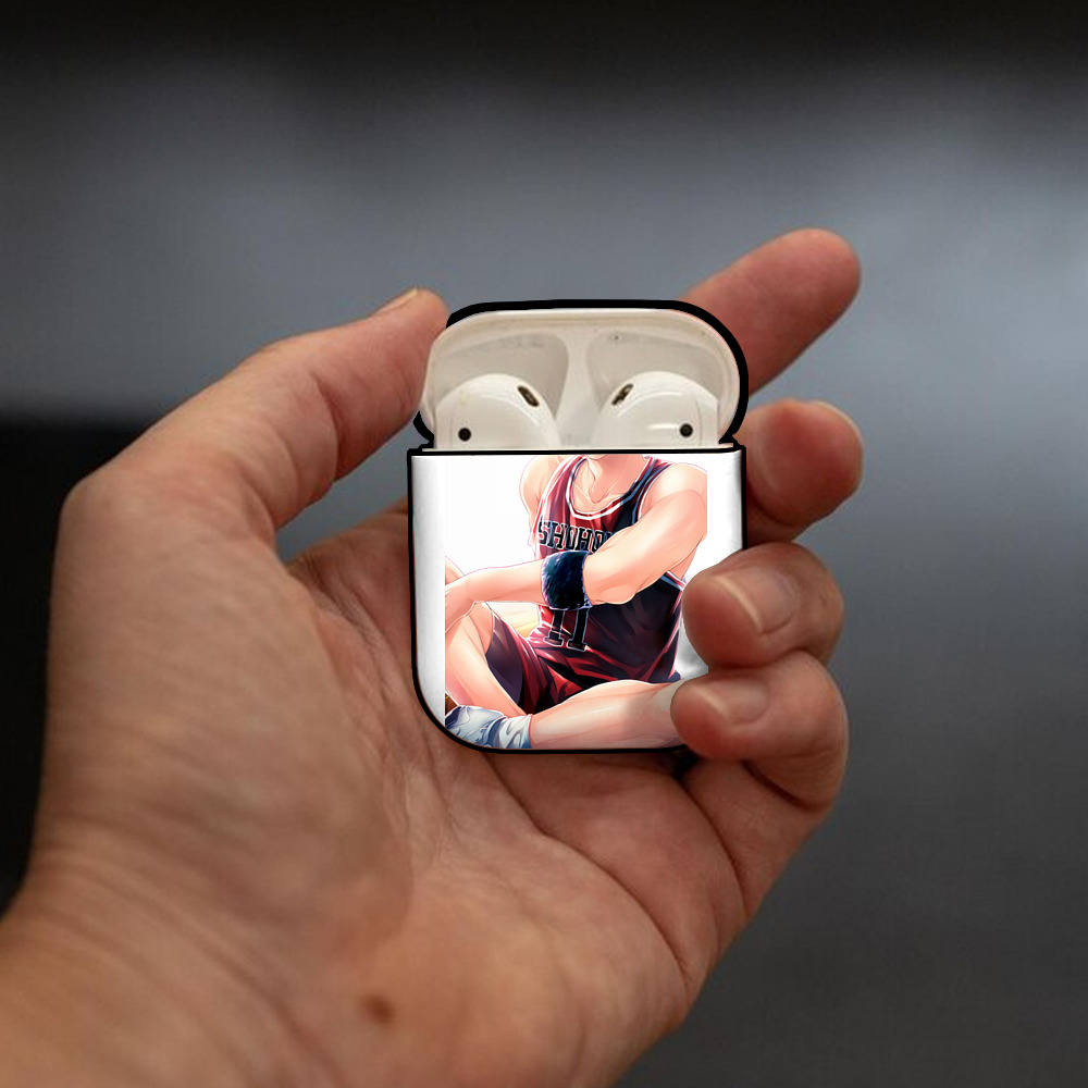 SLAM DUNK／スラムダンク AirPods 第2世代保護ケース ハードシェル ブラック 耐衝撃・防指紋・カラビナ付き