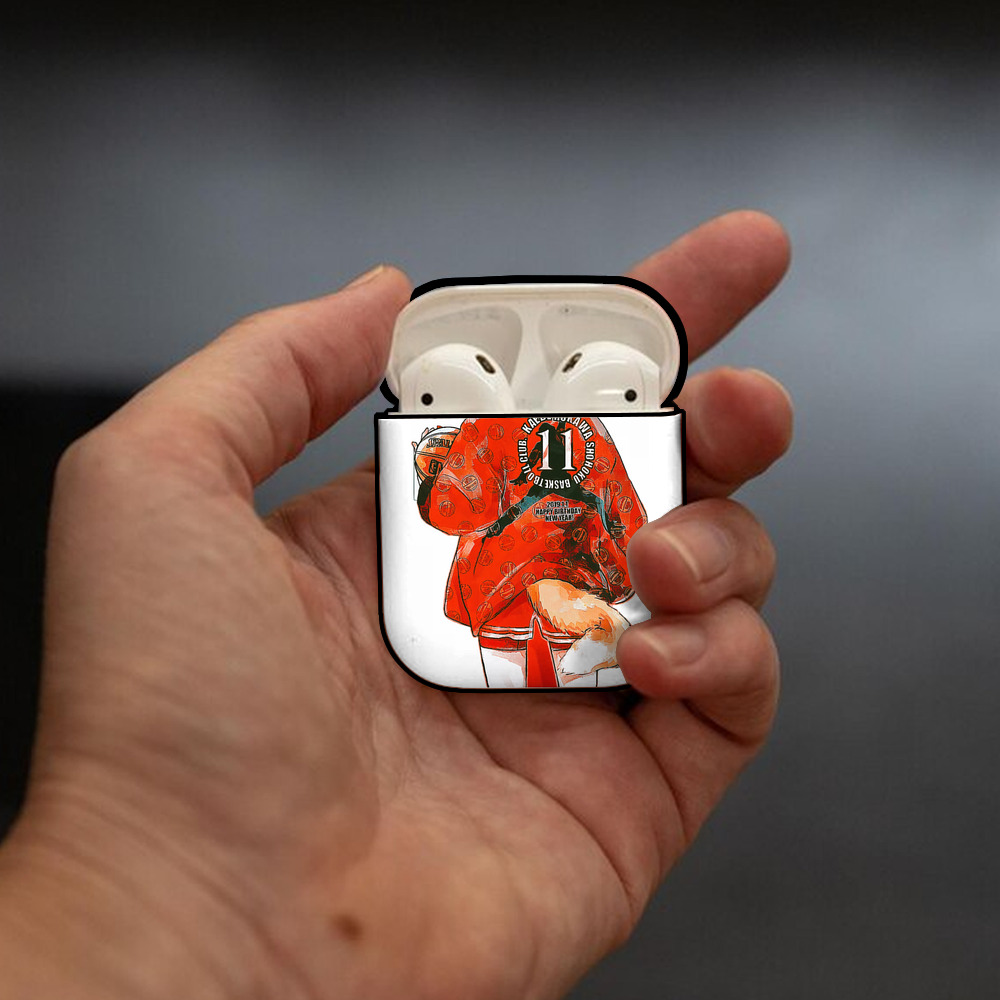 SLAM DUNK／スラムダンク AirPods 第2世代保護ケース ハードシェル ブラック 耐衝撃・防指紋・カラビナ付き